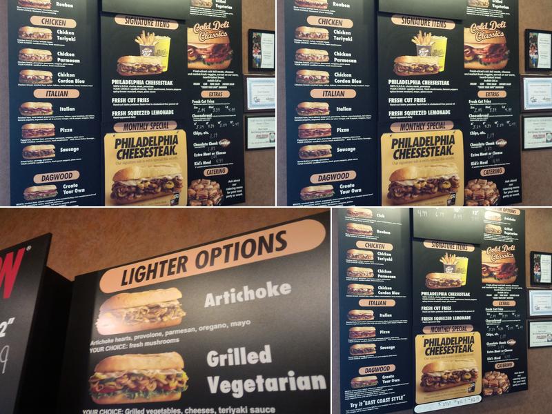 Penn Station East Coast Subs Menu