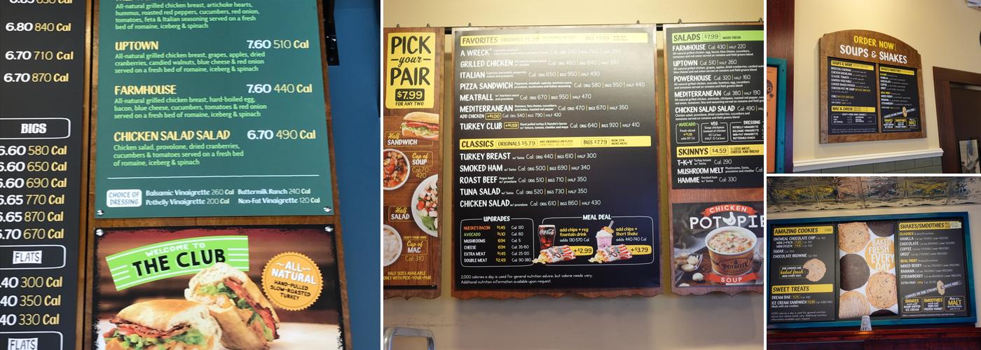 Potbelly Sandwich Shop Menu