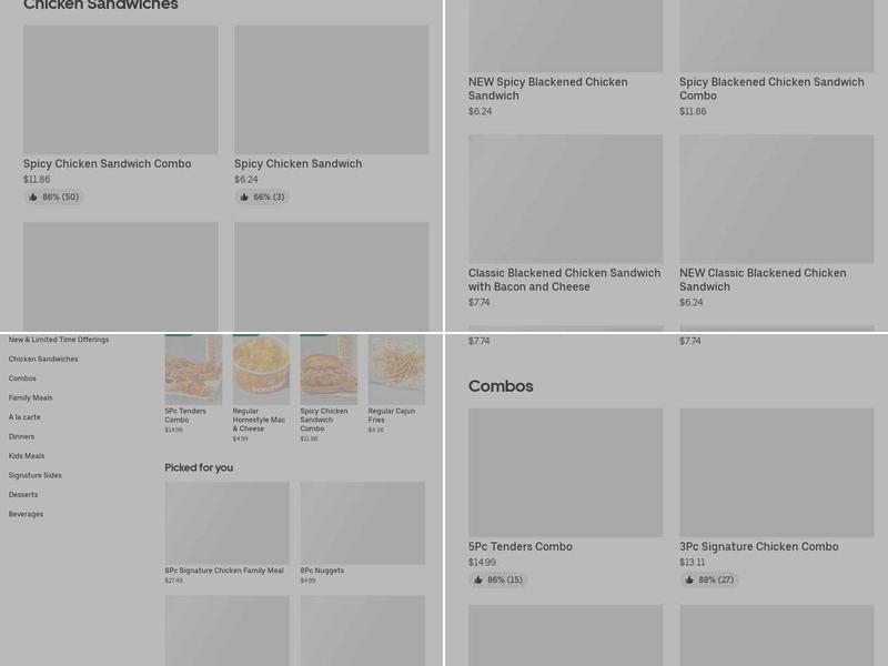 Popeyes Louisiana Kitchen Menu