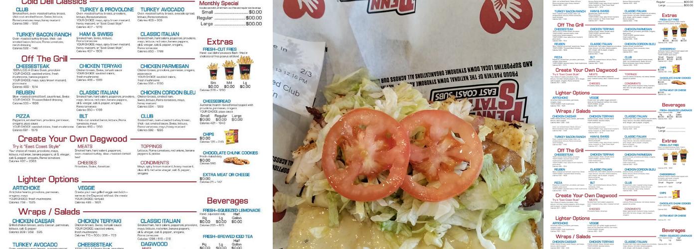 Penn Station East Coast Subs Menu