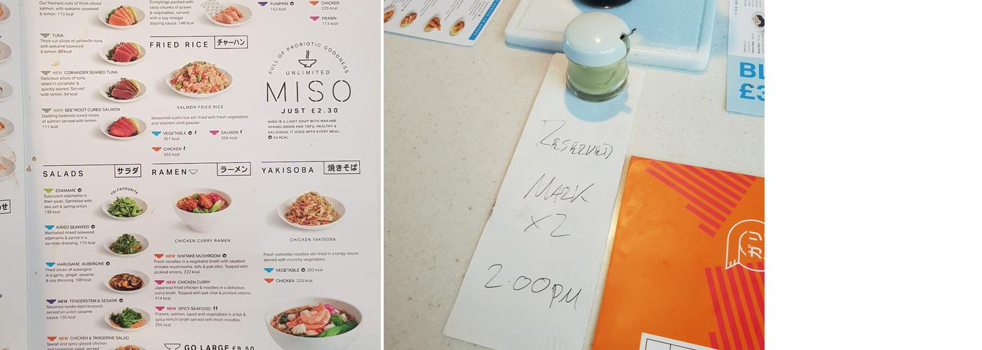 YO! Southhampton WestQuay Menu