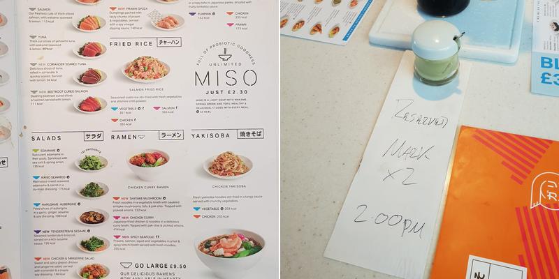 YO! Southhampton WestQuay Menu