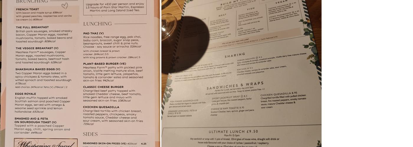 All Bar One Southampton Menu