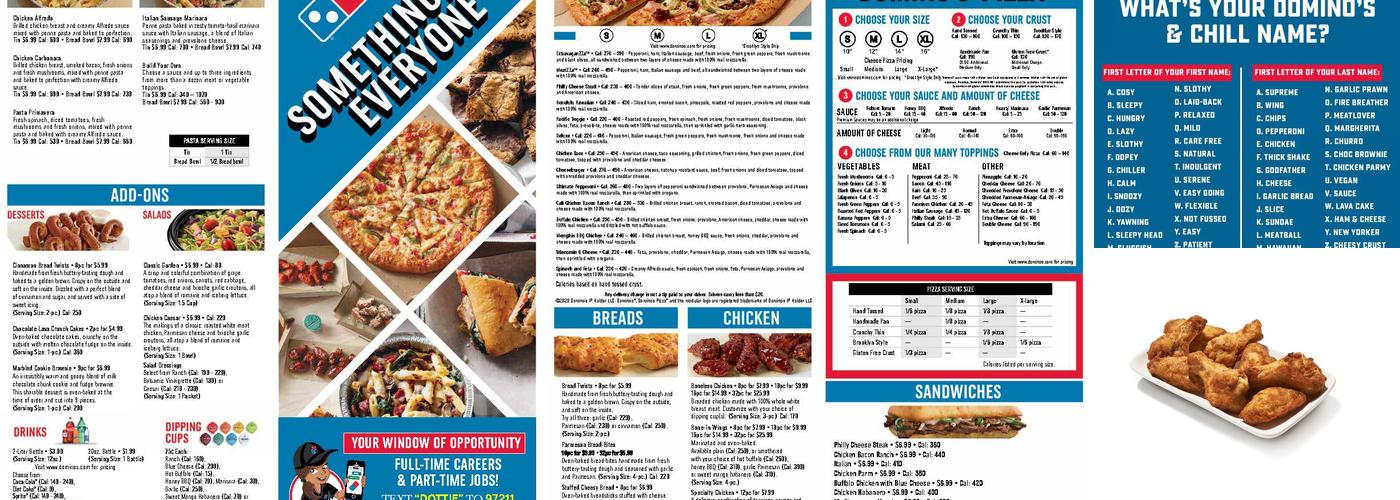 Domino's Pizza Menu