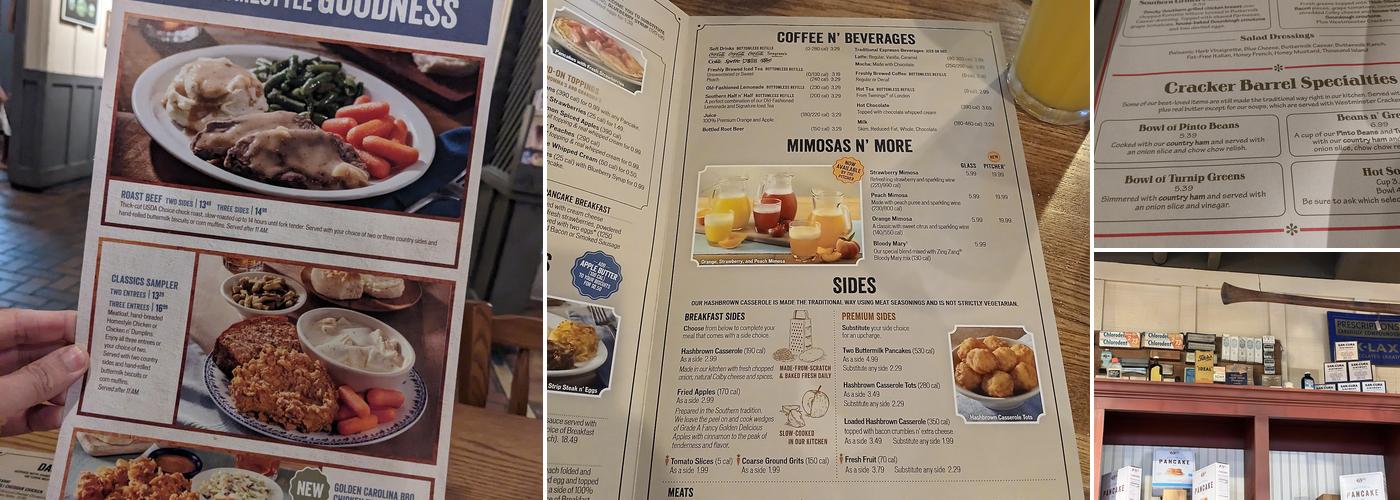 Cracker Barrel Old Country Store Menu