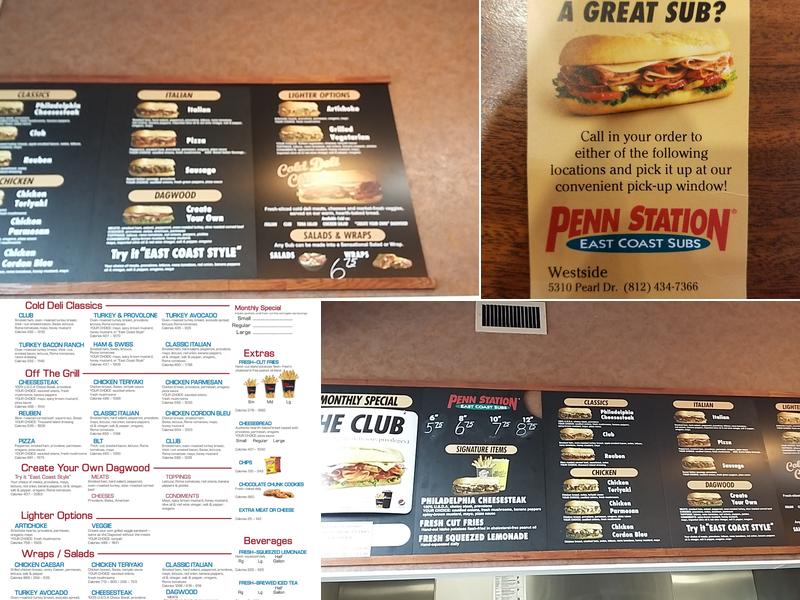 Penn Station East Coast Subs Menu