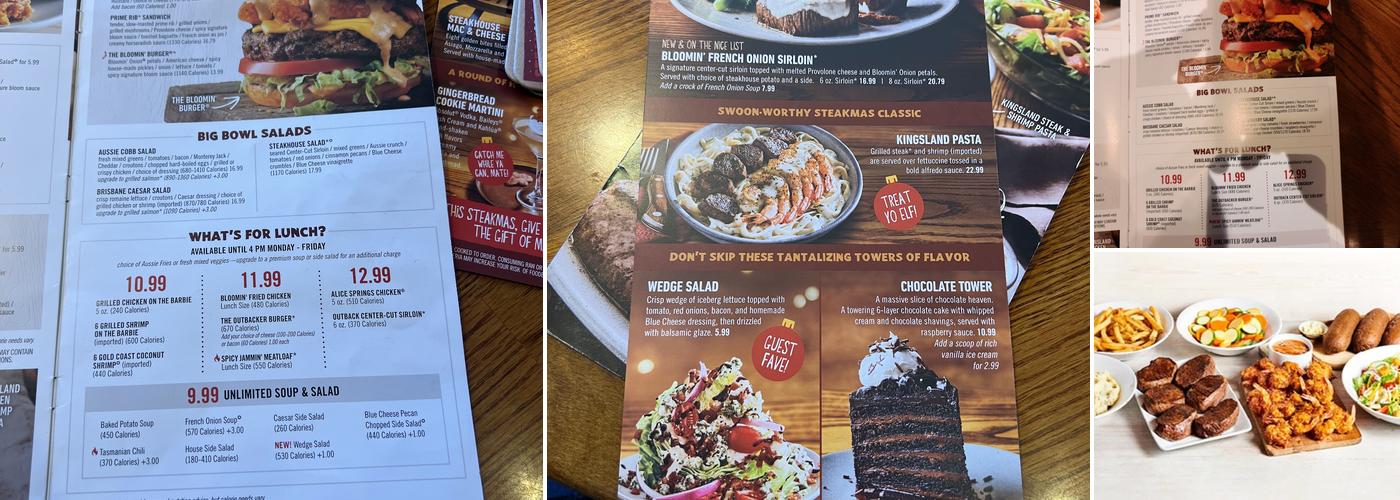 Outback Steakhouse Menu