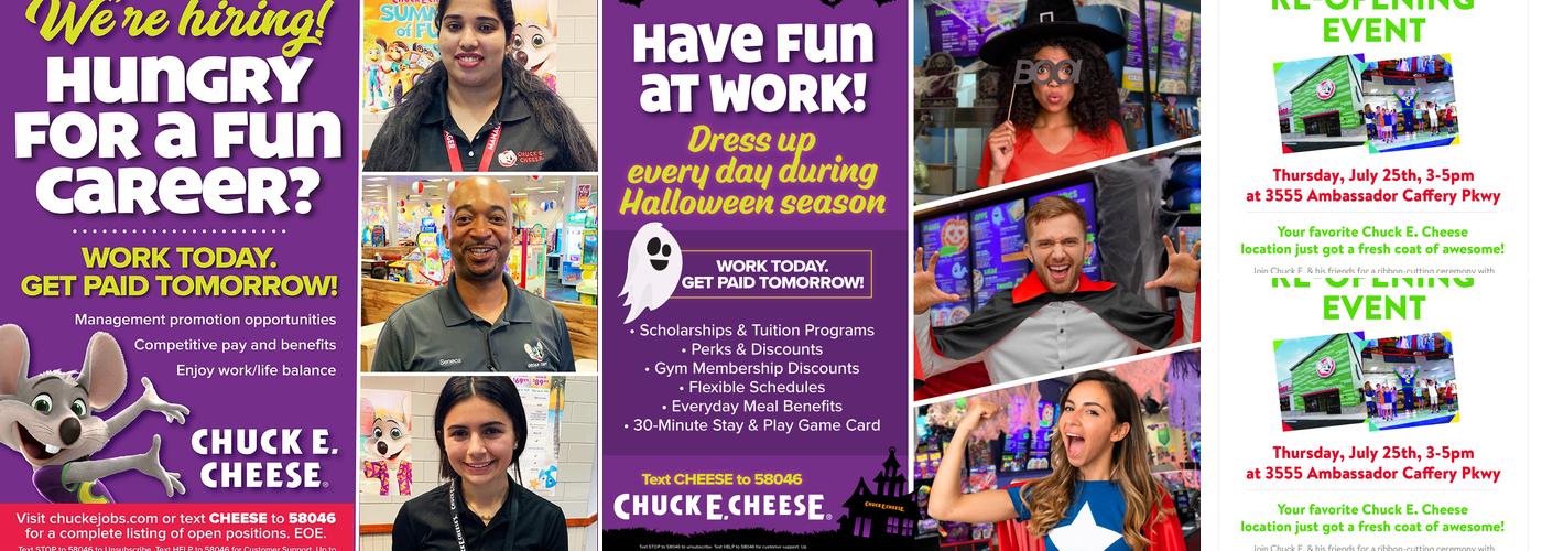 Chuck E. Cheese Menu