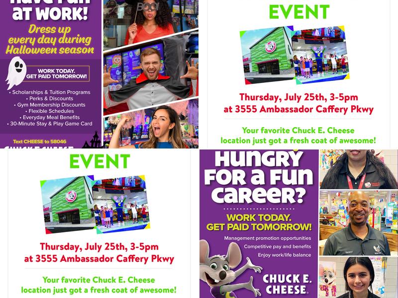 Chuck E. Cheese Menu