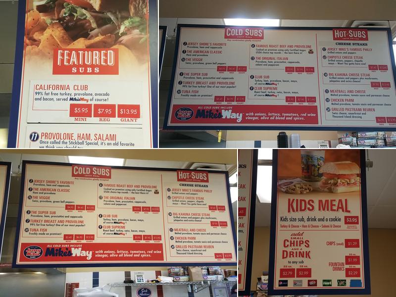Jersey Mike's Subs Menu
