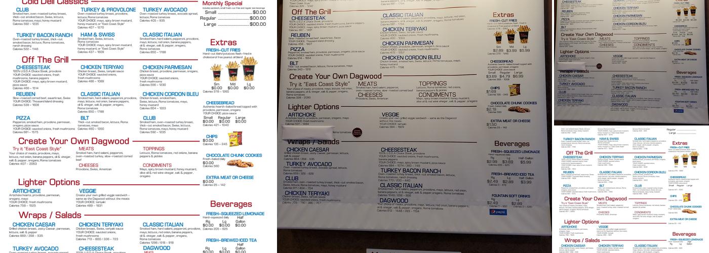 Penn Station East Coast Subs Menu