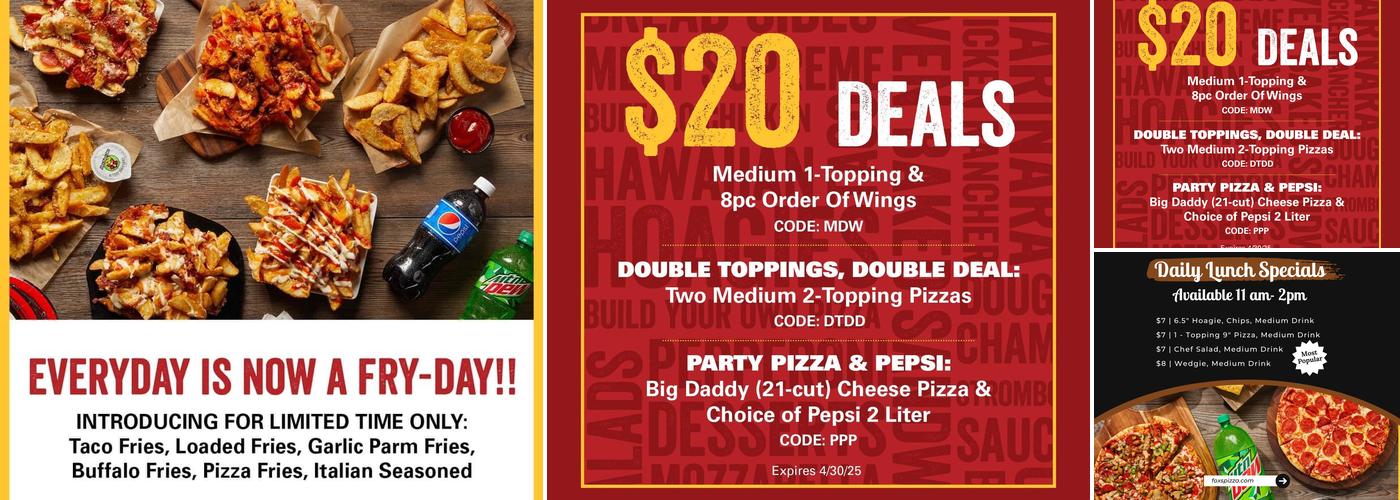 Fox's Pizza Den Menu