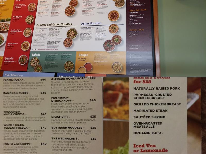 Noodles and Company Menu