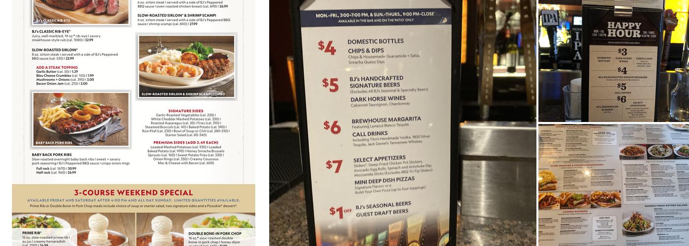 BJ's Restaurant & Brewhouse Menu