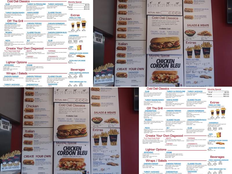 Penn Station East Coast Subs Menu