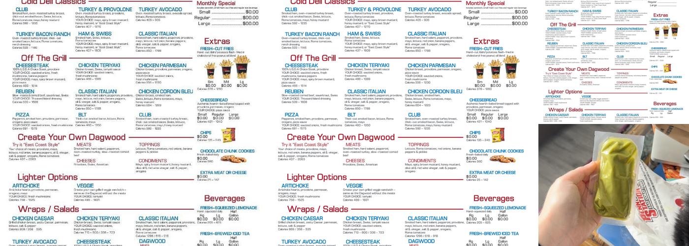 Penn Station East Coast Subs Menu