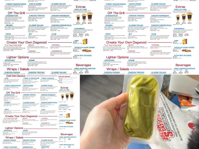 Penn Station East Coast Subs Menu