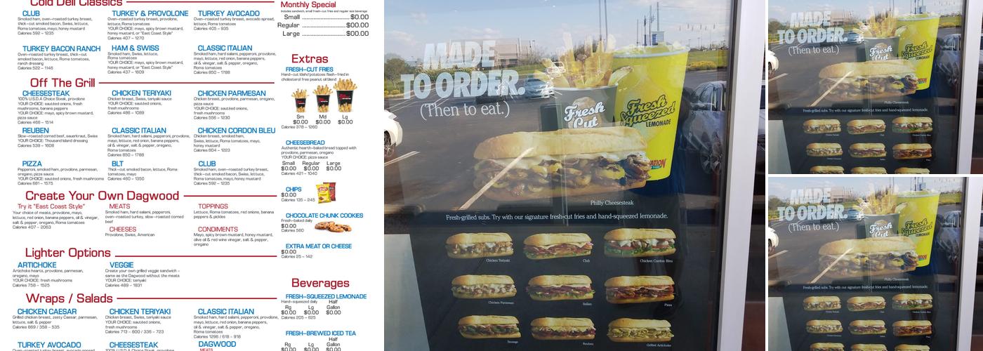 Penn Station East Coast Subs Menu