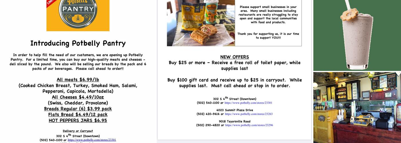 Potbelly Menu