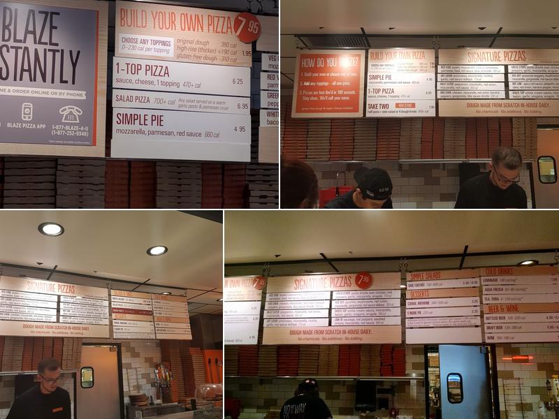 Blaze Pizza Menu