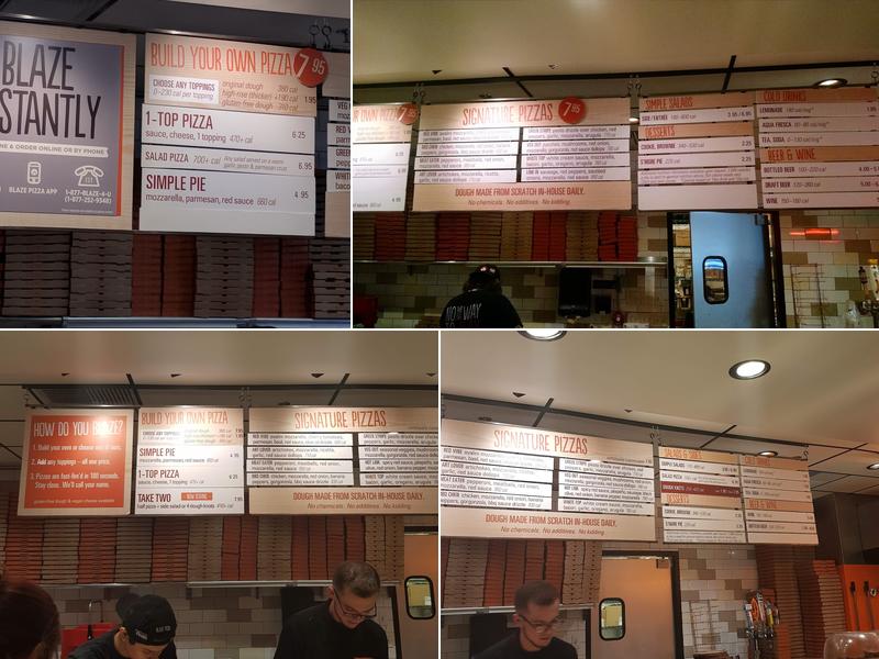 Blaze Pizza Menu