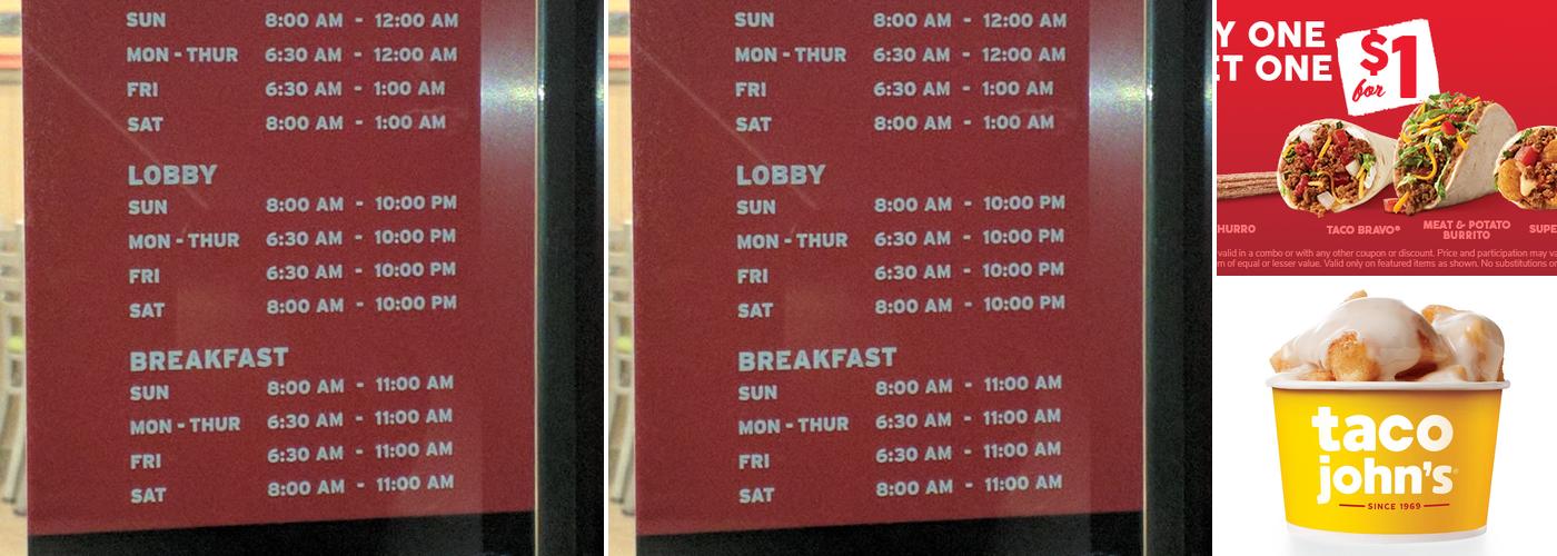 Taco John's Menu