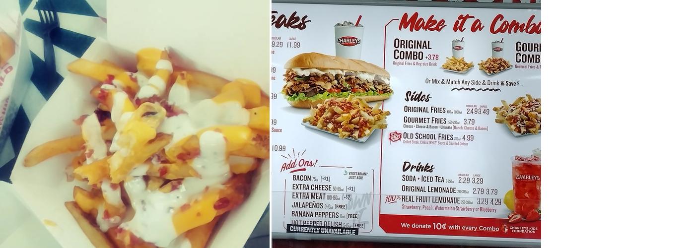 Charleys Cheesesteaks Menu