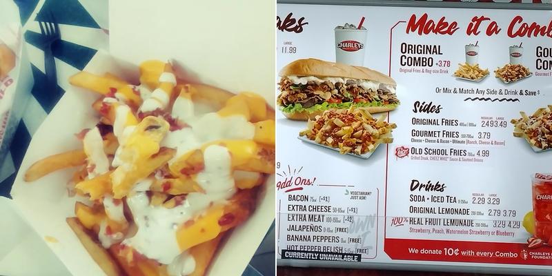 Charleys Cheesesteaks Menu