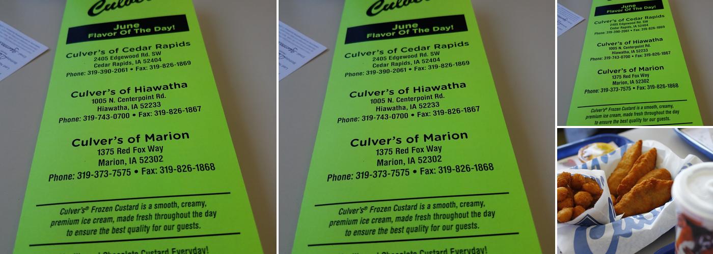 Culver’s Menu