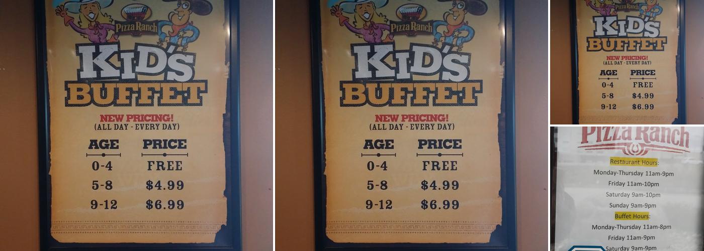 Pizza Ranch Menu