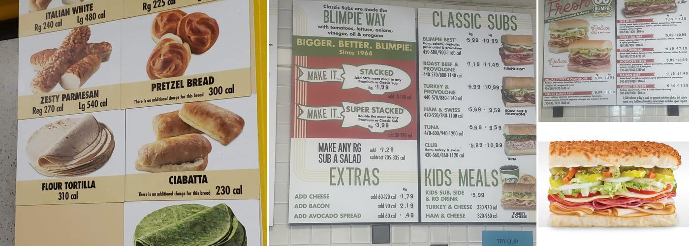 Blimpie Menu