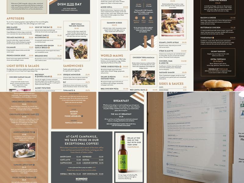 Campanile Hotel Swindon Menu