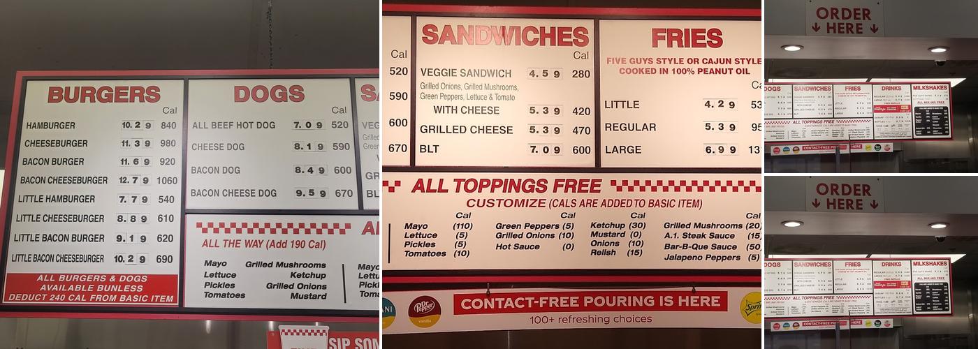 Five Guys Menu