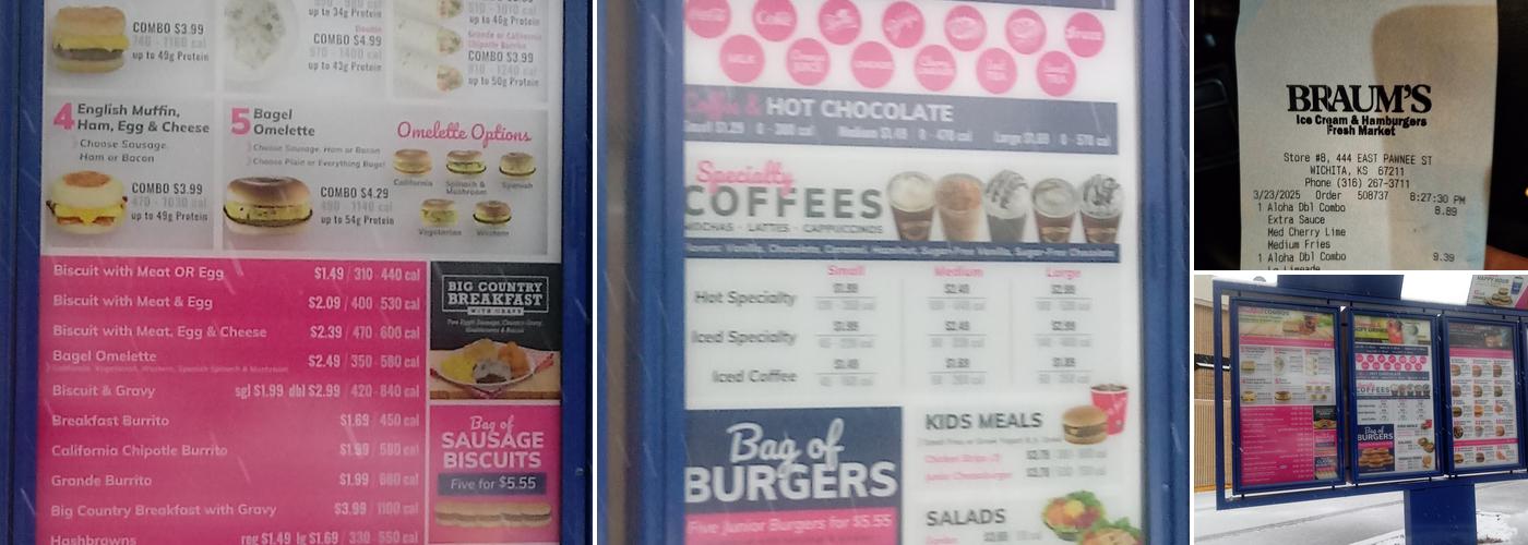 Braum's Ice Cream & Dairy Store Menu