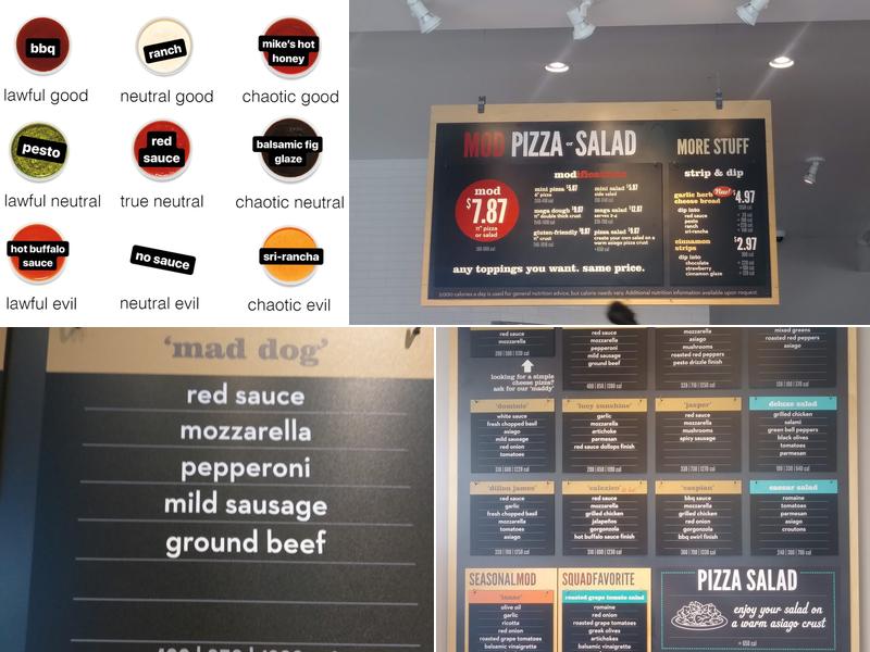 MOD Pizza Menu