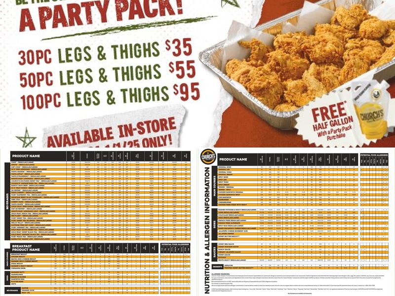 Church's Texas Chicken Menu