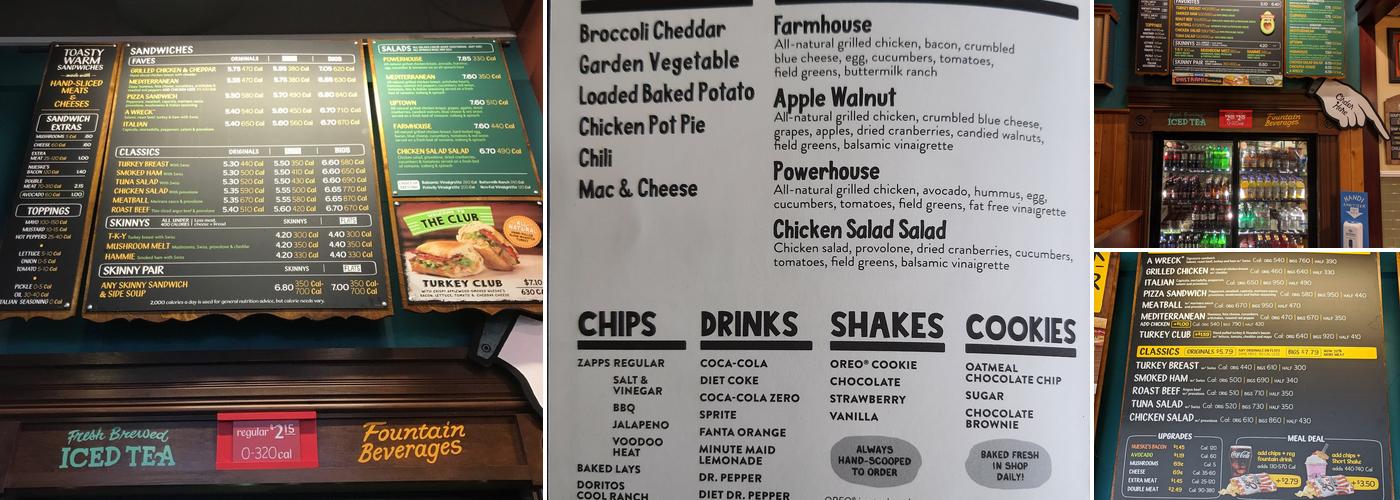 Potbelly Sandwich Shop Menu