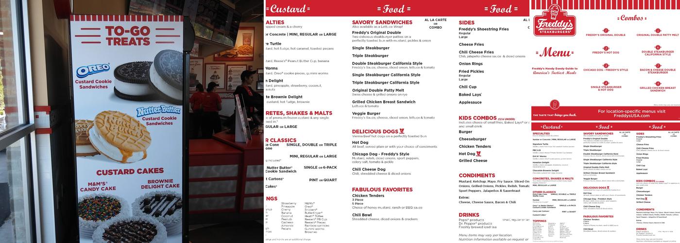 Freddy's Frozen Custard & Steakburgers Menu