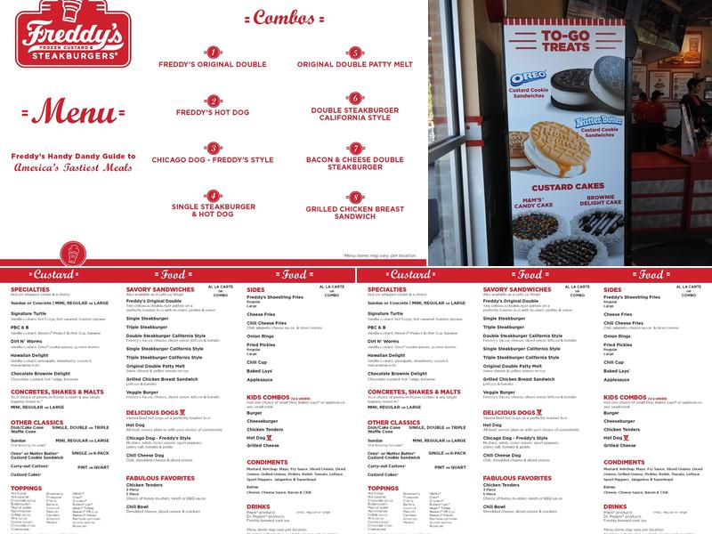 Freddy's Frozen Custard & Steakburgers Menu