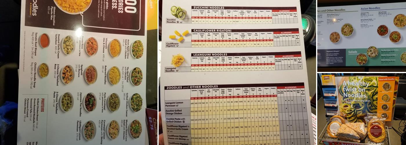 Noodles and Company Menu