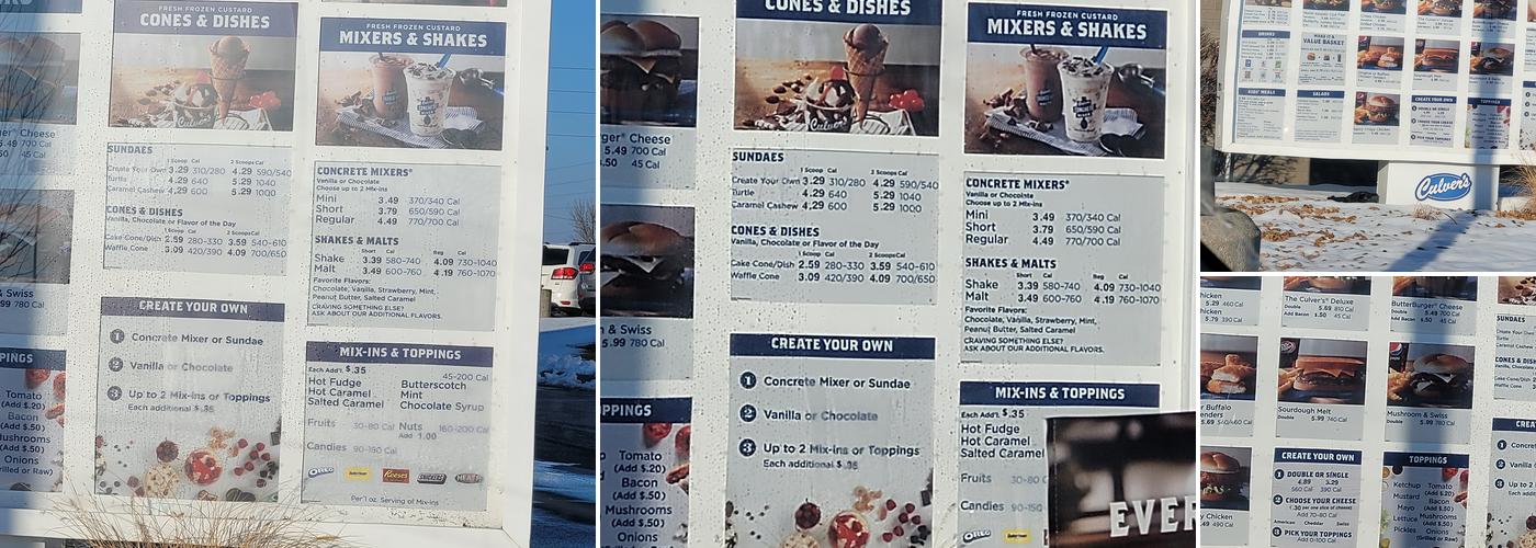 Culver’s Menu