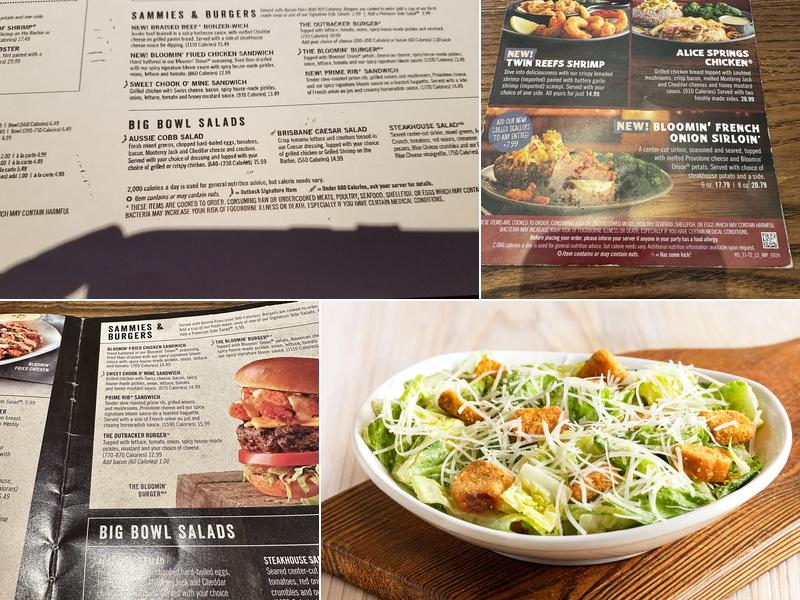 Outback Steakhouse Menu