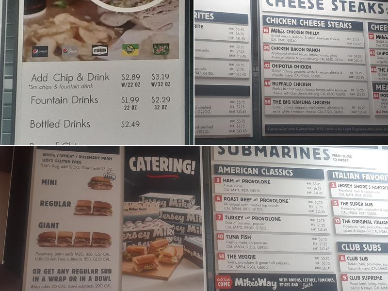 Jersey Mike's Subs Menu