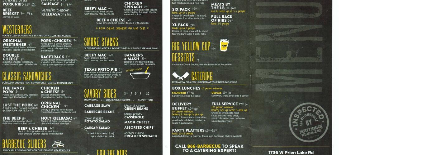 Dickey's Barbecue Pit Menu