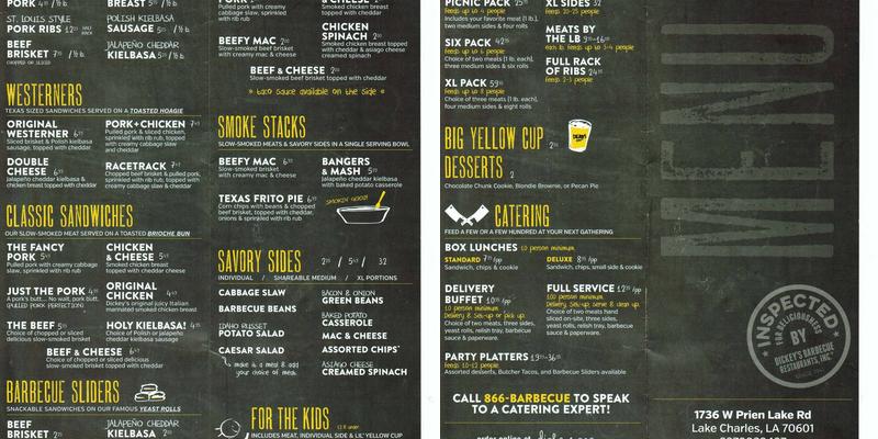 Dickey's Barbecue Pit Menu