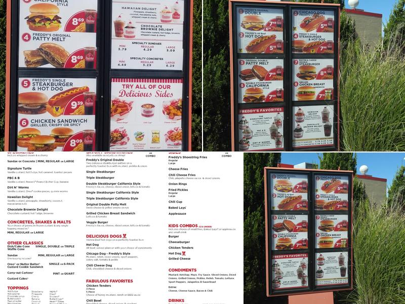 Freddy's Frozen Custard & Steakburgers Menu