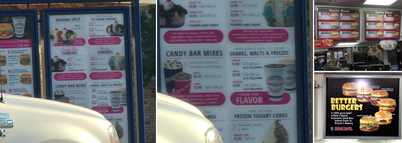 Braum's Ice Cream & Dairy Store Menu