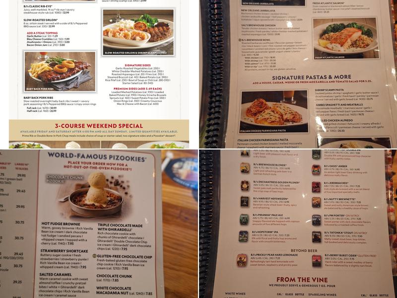 BJ's Restaurant & Brewhouse Menu
