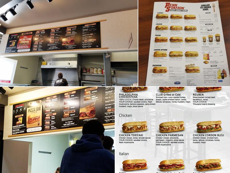 Penn Station East Coast Subs Menu