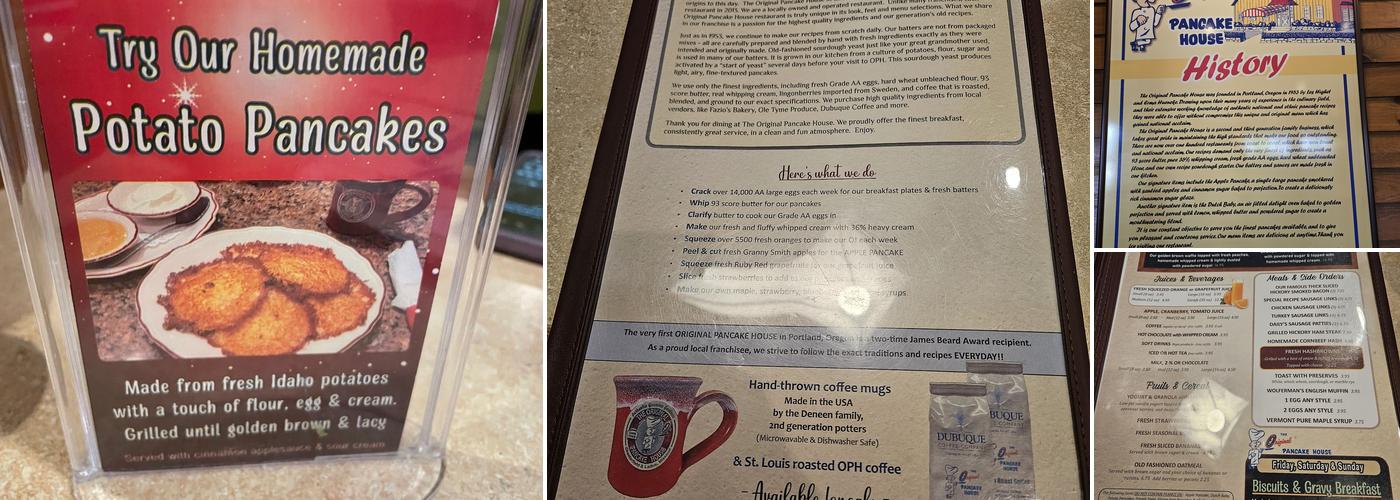 The Original Pancake House Menu